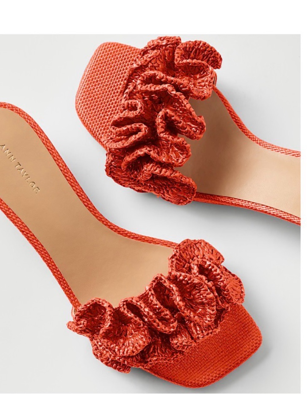 Ann Taylor | Scrunched Straw Kitten Heel